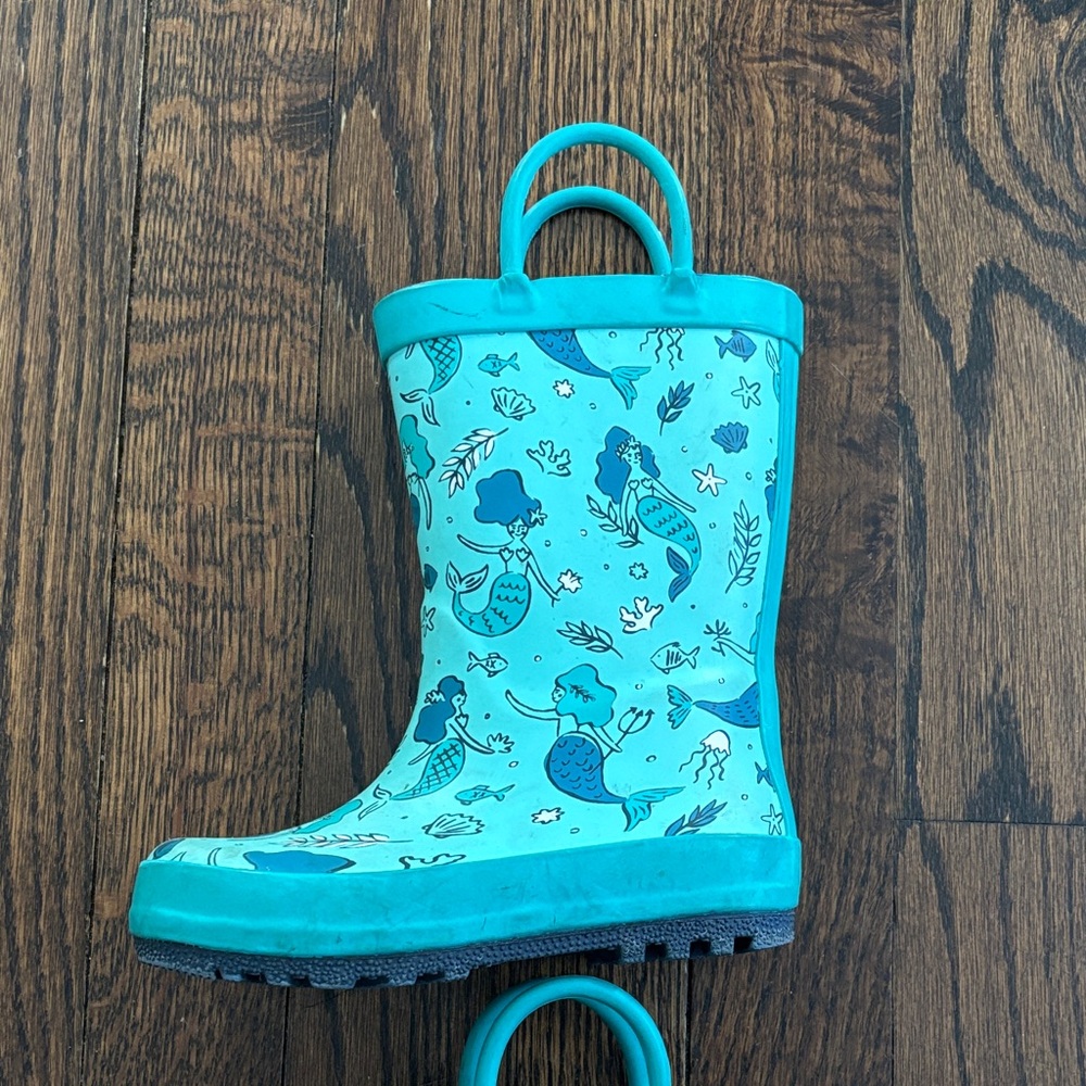 Cat & Jack toddler Aqua mermaid Rain Boots size 8 - Picture 5 of 8